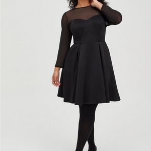 Torrid Mini Scuba Illusion Neck Dress